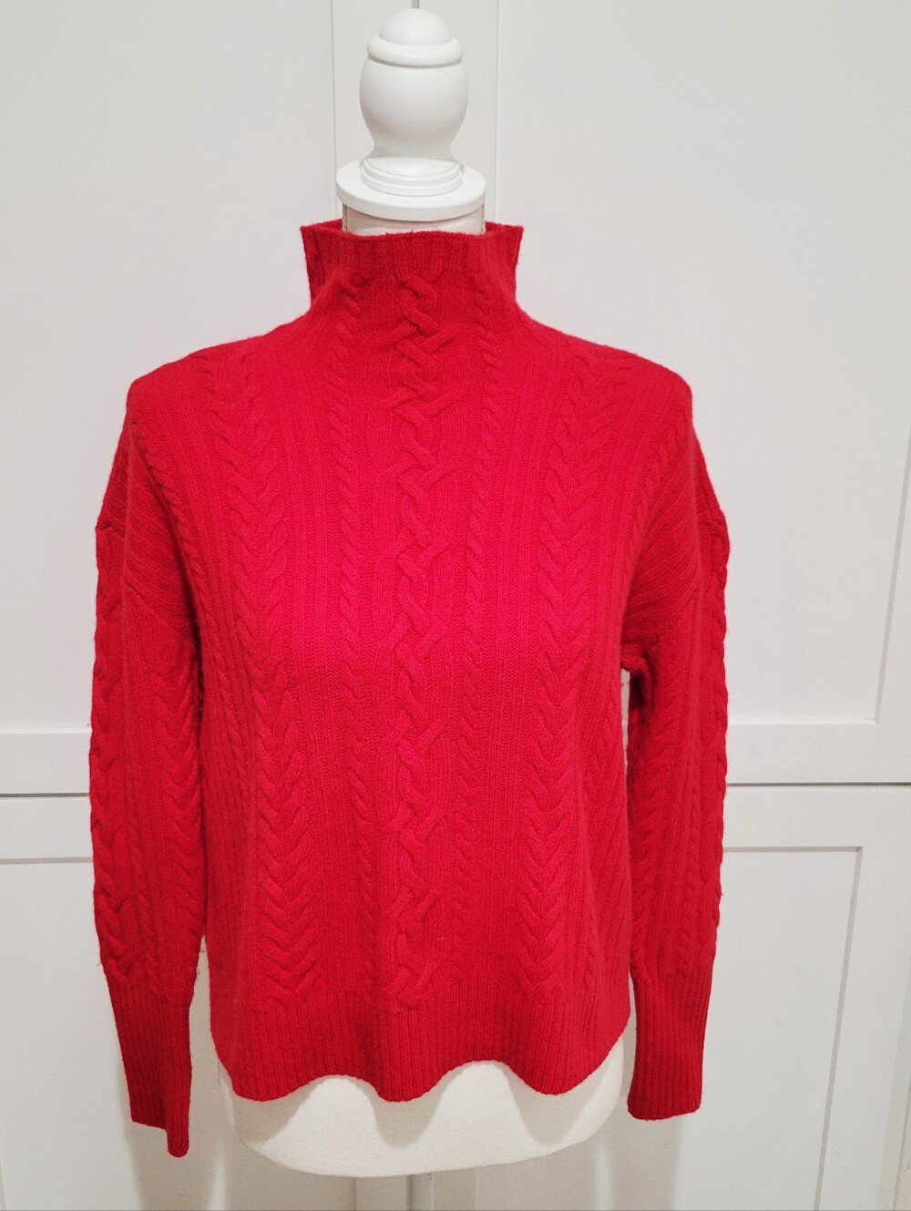 Lauren Ralph Lauren Red Cable-Knit Turtleneck Sweater